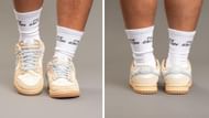 Here's another look at the toeboxes and heel counters of the sneakers (Image via Instagram/@prvt.selection)